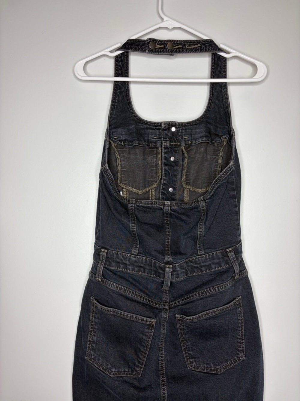 Universal Thread Black Denim Halter Midi Dress - Picture 7 of 9